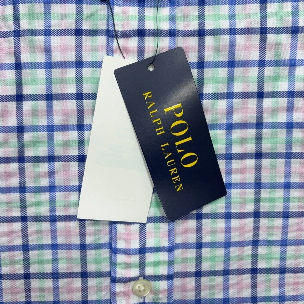 Polo Ralph Lauren OCBD Shirt Mens 4XLT Tall Multicolor Plaid Flesh Pony NWT